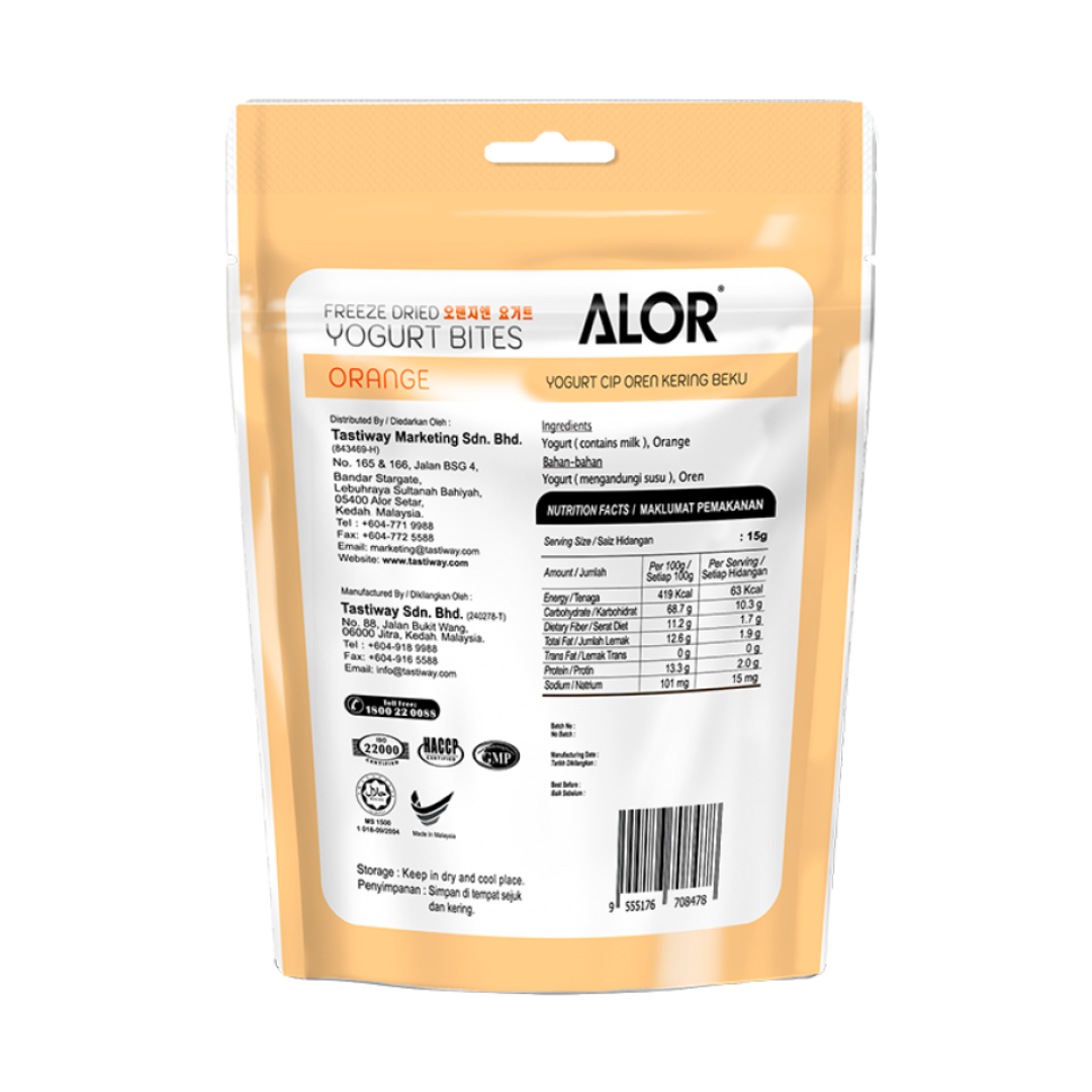 Alor - Freeze Dried Orange Yogurt Bites (15g)