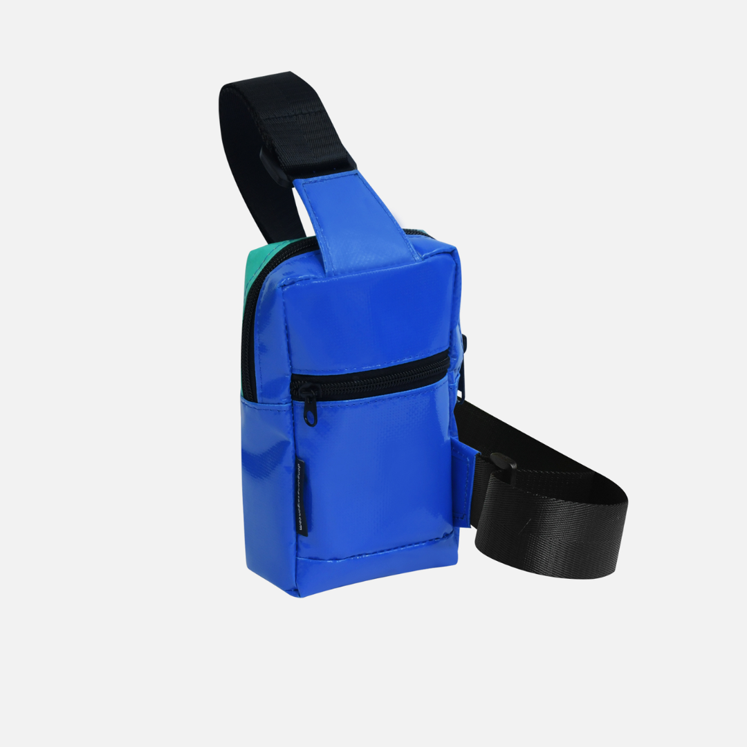 DDSG Upcycled Crossbody Bag - Shades of Blue