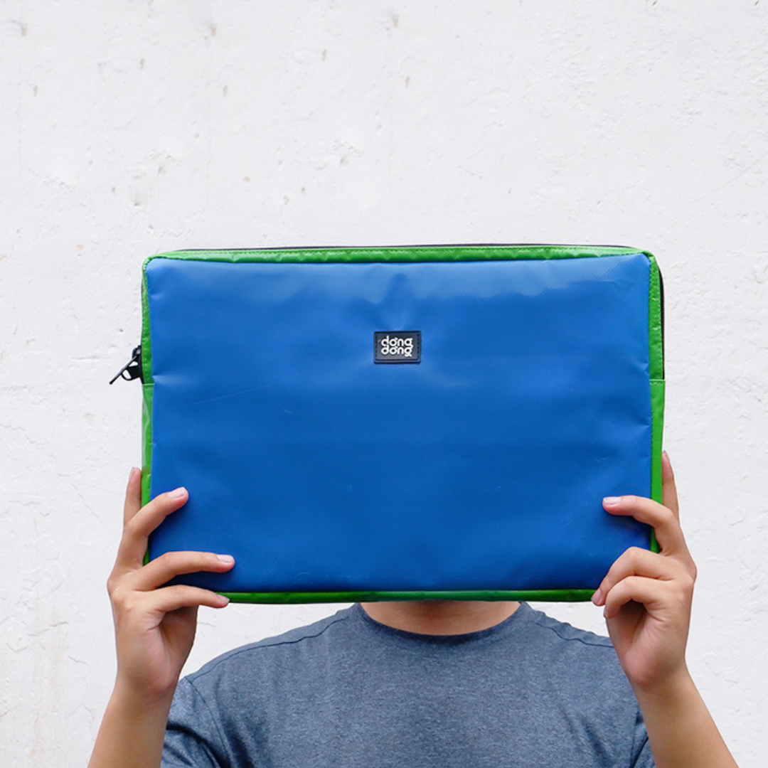 DDSG Upcycled Laptop Sleeve - Blue & Green