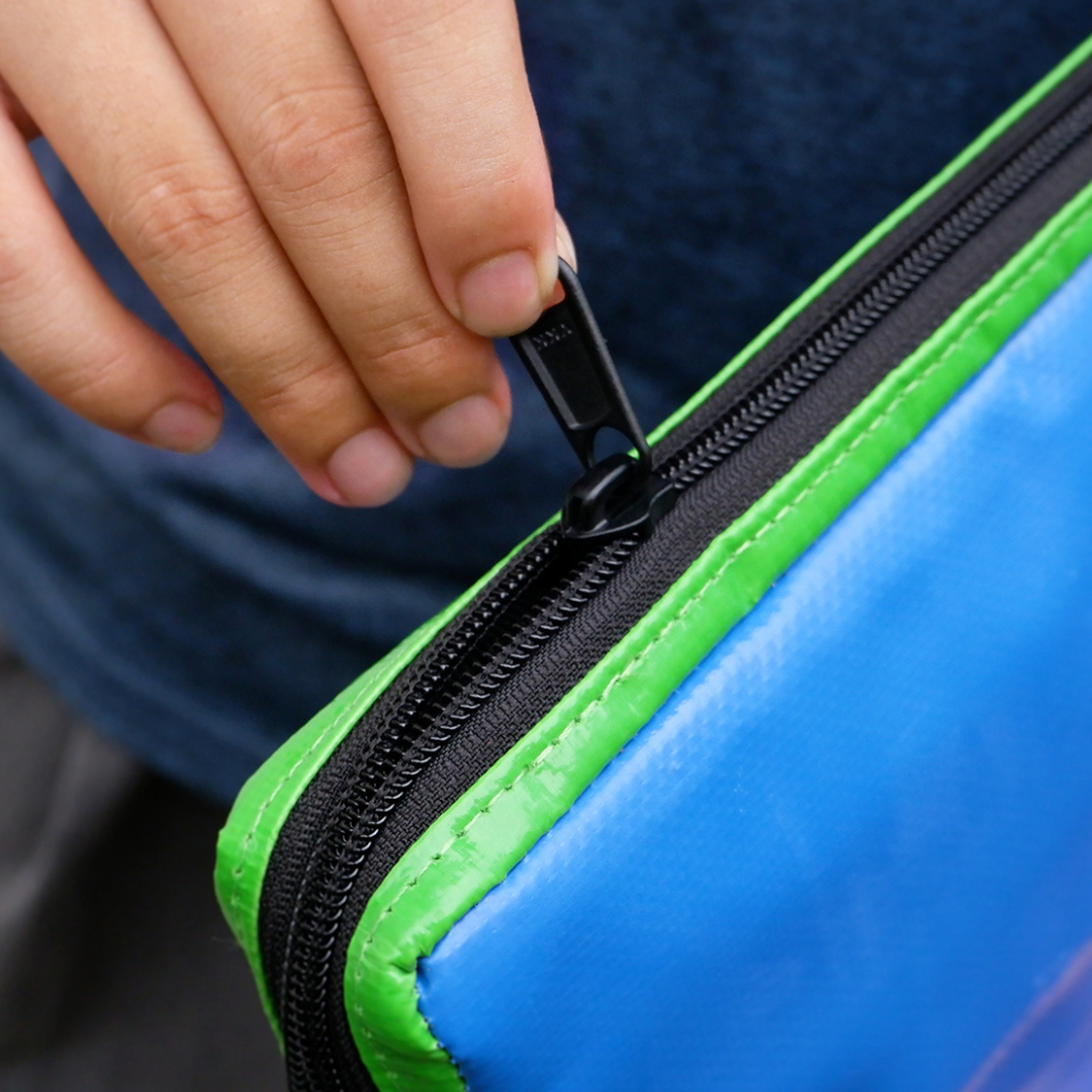 DDSG Upcycled Laptop Sleeve - Blue & Green