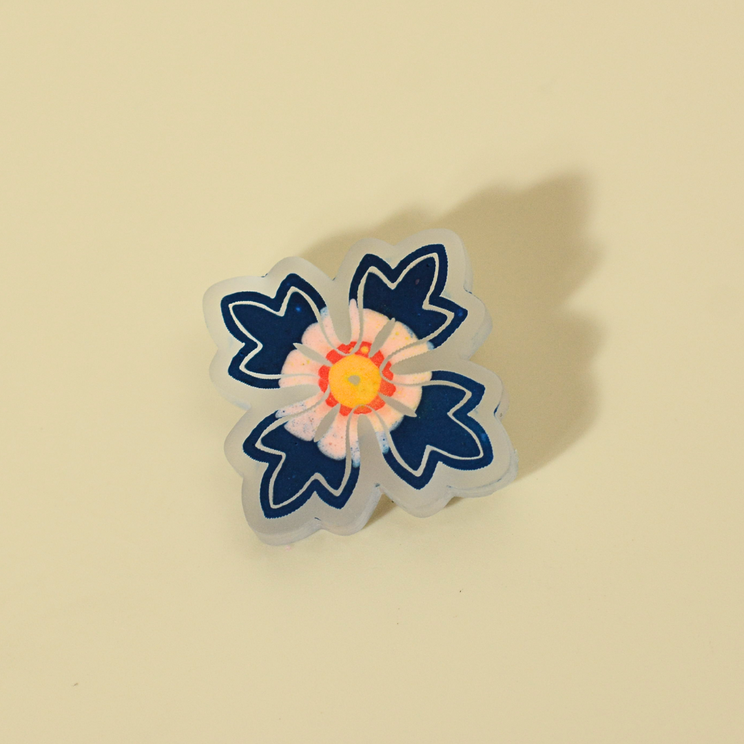 Jesmonite Floral Label Pin (#2)