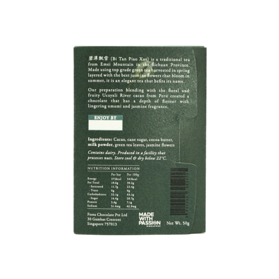 Fossa - Drifting Snowflake Jasmine Green Tea Milk Chocolate (50g)