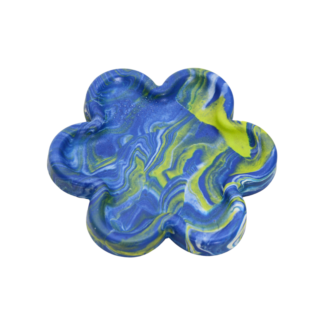 Jesmonite Flower Coaster (Blue-Green)