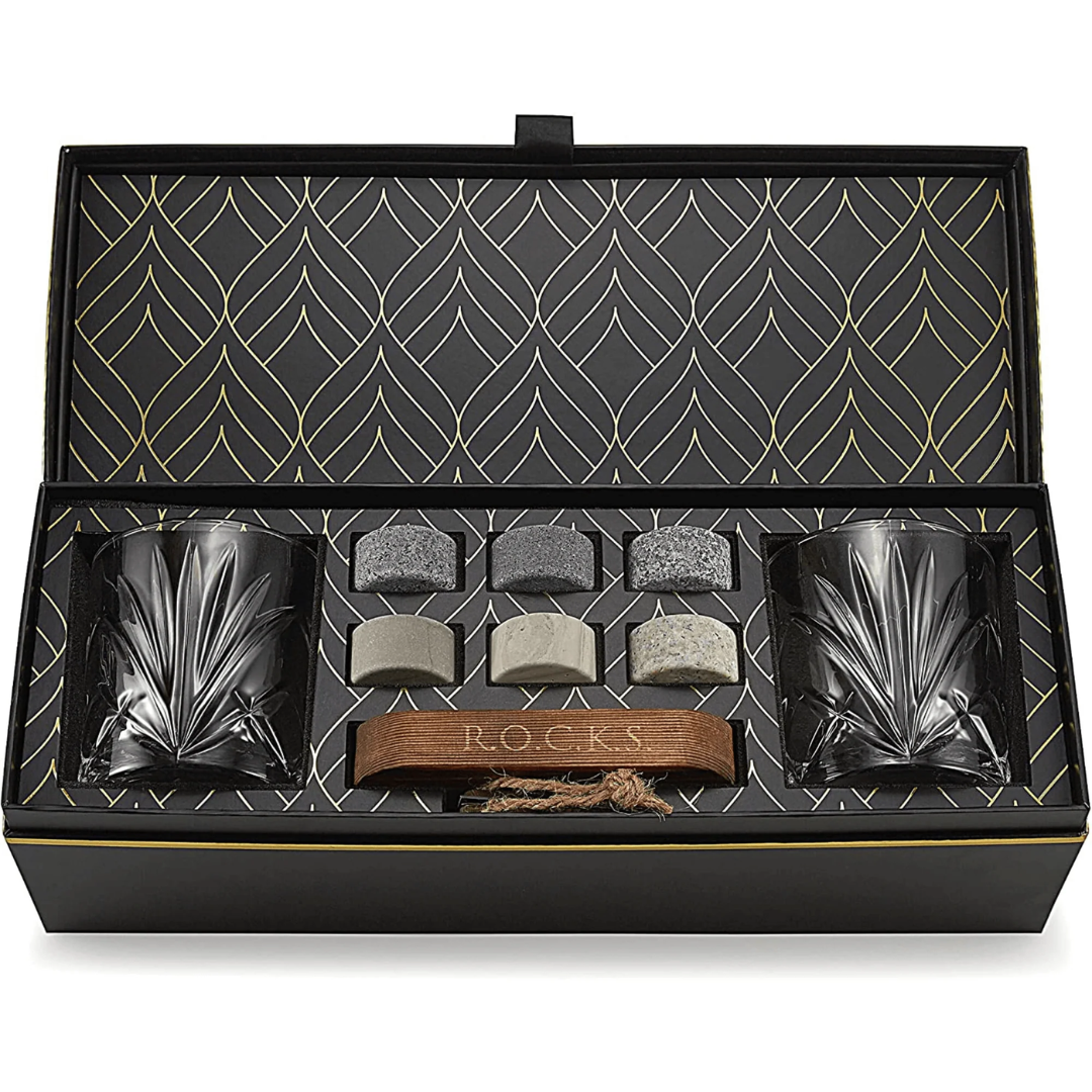 ROCKS The Connoisseur’s Set with 2 Crystal Palm Glasses