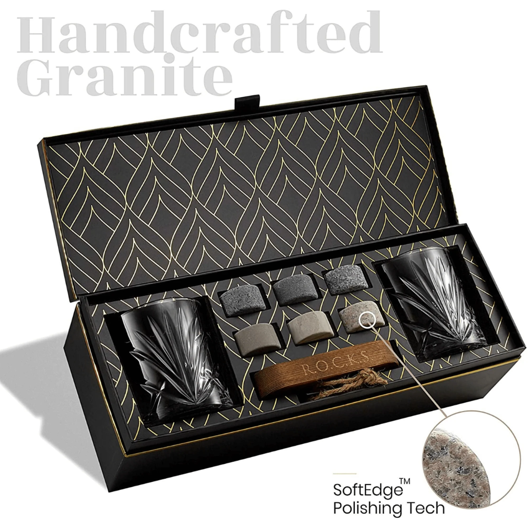 ROCKS The Connoisseur’s Set with 2 Crystal Palm Glasses