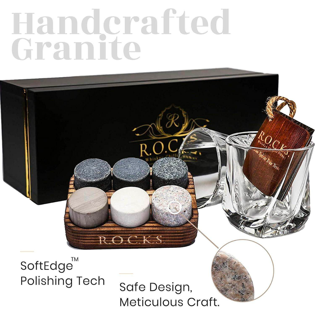 ROCKS The Connoisseur’s Set with 2 Crystal Twist Glasses