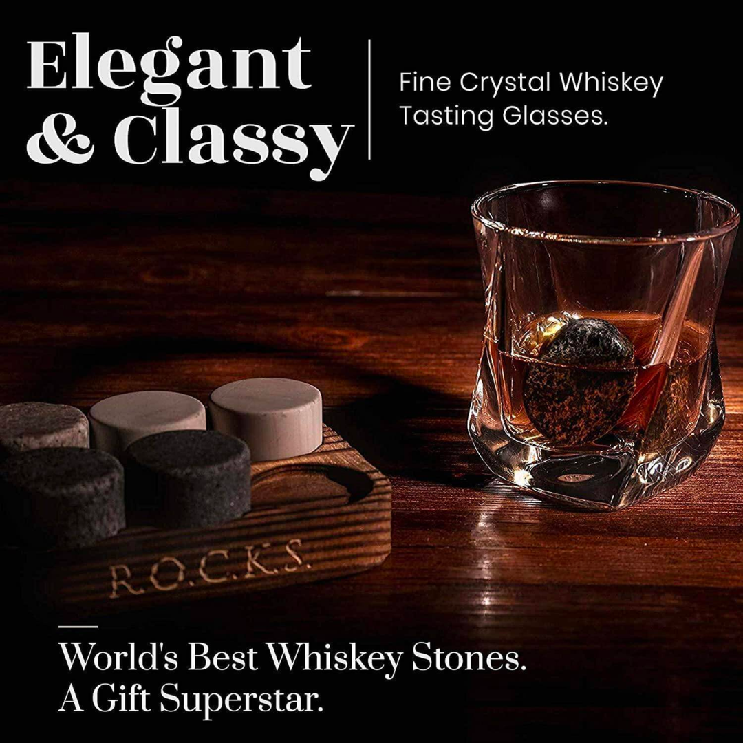 ROCKS The Connoisseur’s Set with 2 Crystal Twist Glasses