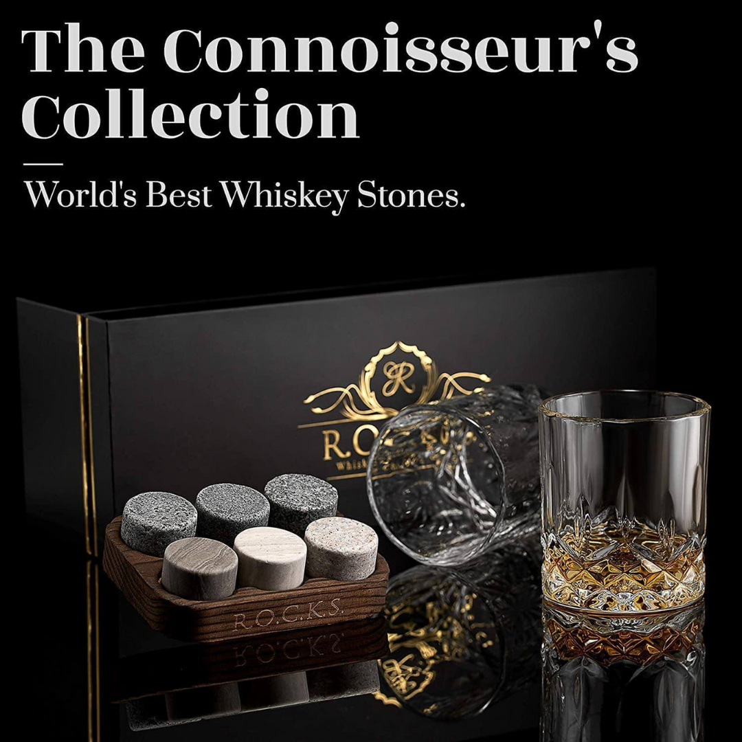 ROCKS The Connoisseur’s Set with 2 Crystal Signature Glasses