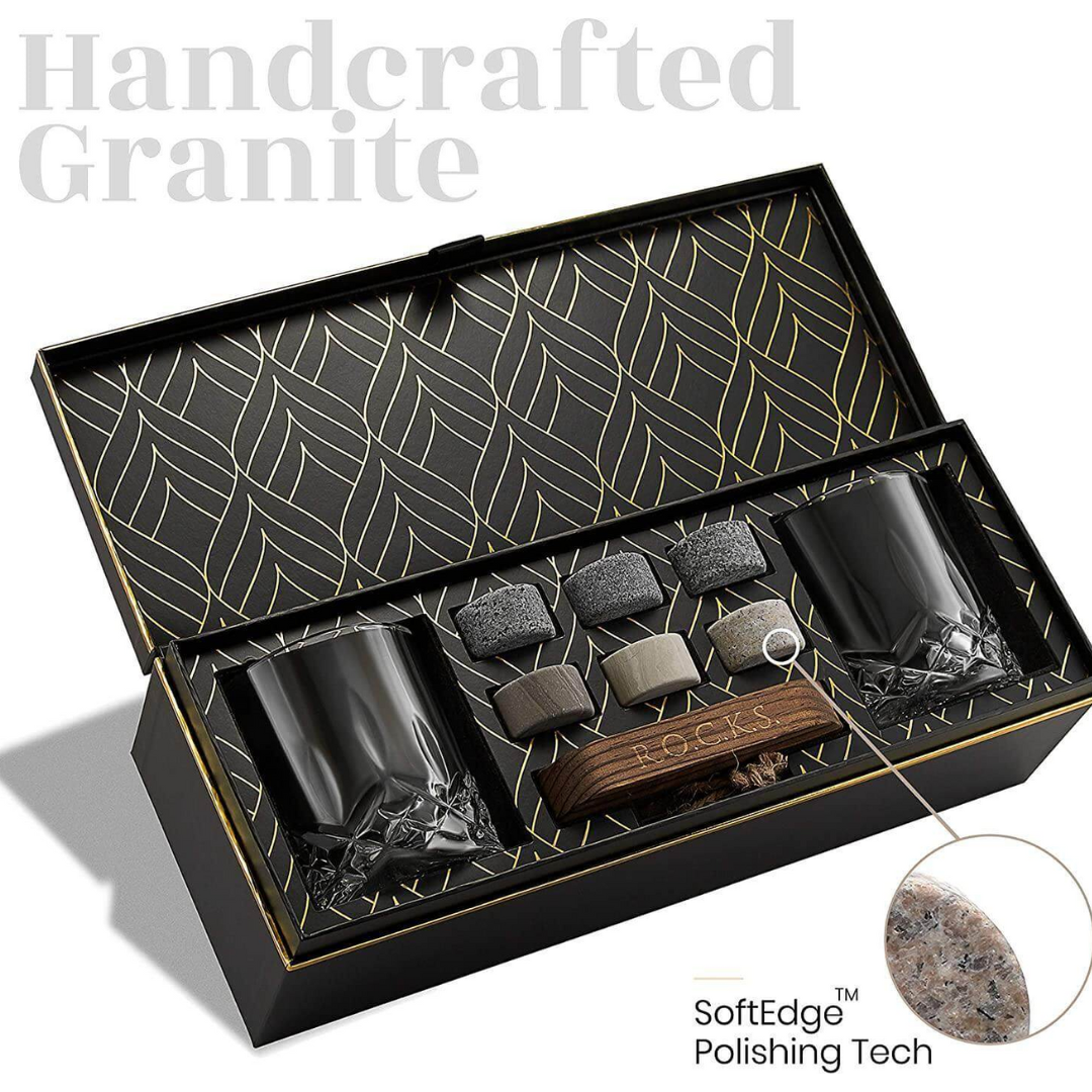ROCKS The Connoisseur’s Set with 2 Crystal Signature Glasses