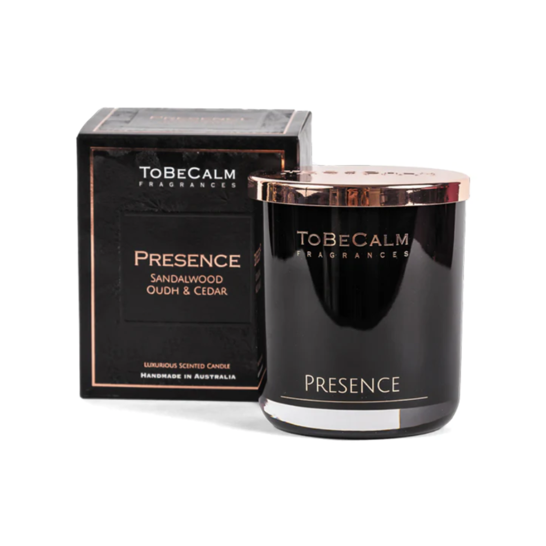 To Be Calm Luxury Large Soy Candle - Presence (Sandalwood, Oudh & Cedar)