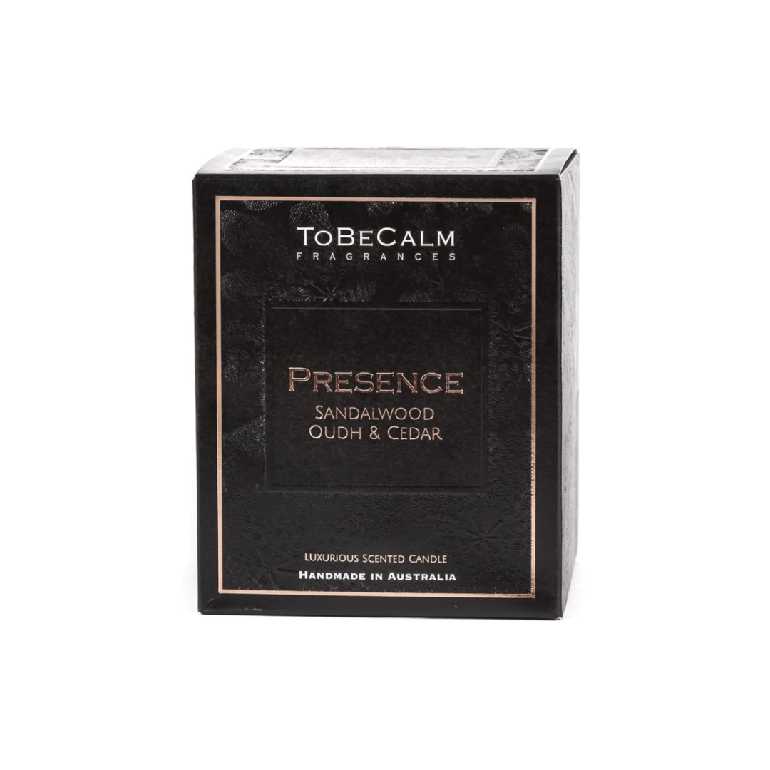 To Be Calm Luxury Large Soy Candle - Presence (Sandalwood, Oudh & Cedar)