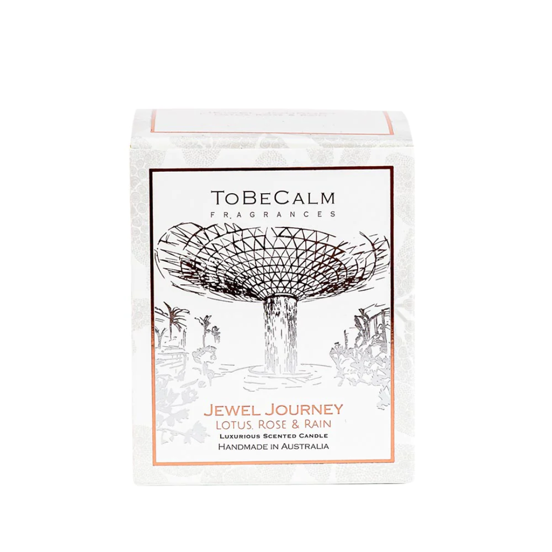 To Be Calm Medium Soy Candle - Jewel Journey (Lotus, Rose & Rain)