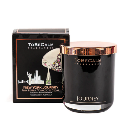 To Be Calm Medium Soy Candle - New York Journey (Pink Pepper, Tobacco & Cedar)