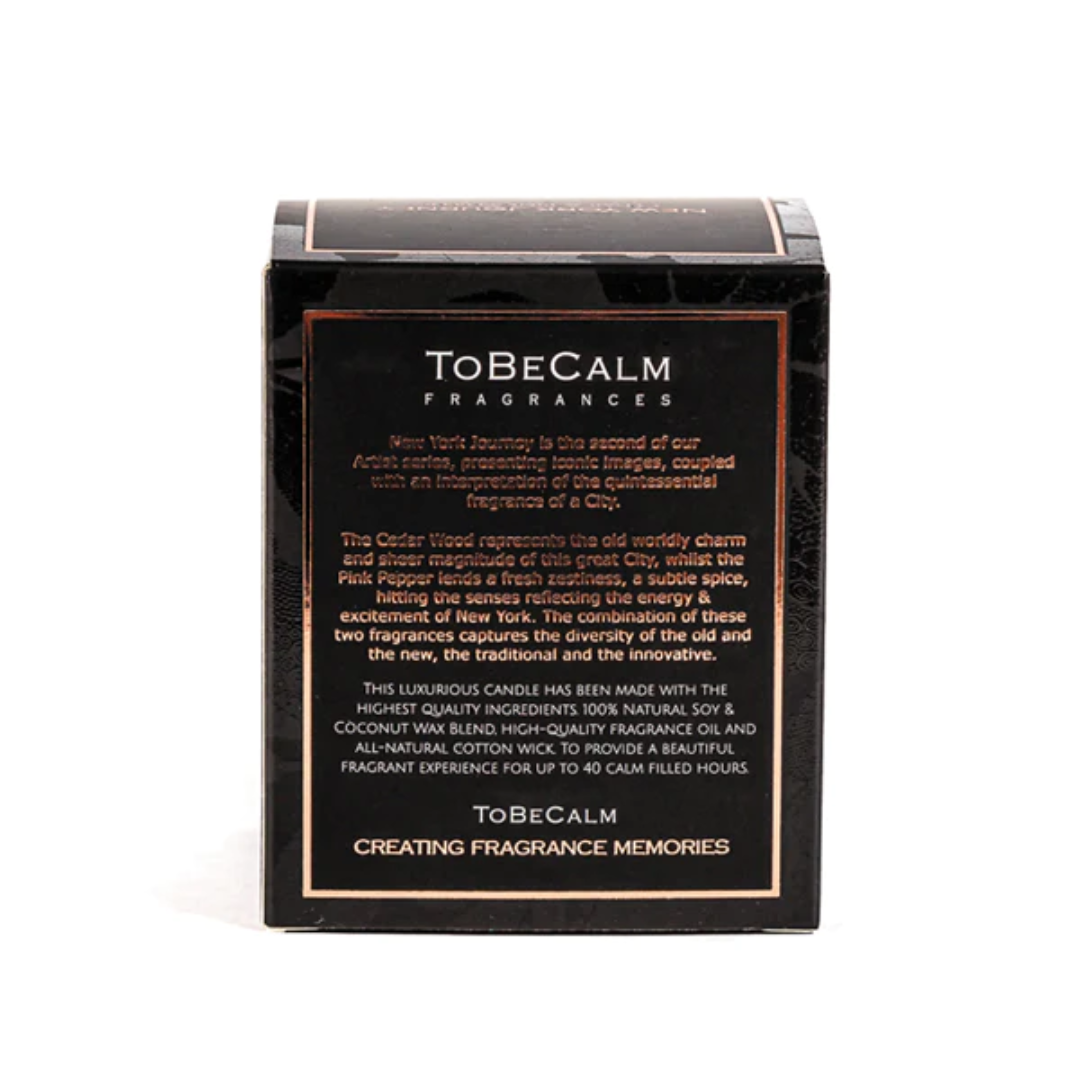 To Be Calm Medium Soy Candle - New York Journey (Pink Pepper, Tobacco & Cedar)