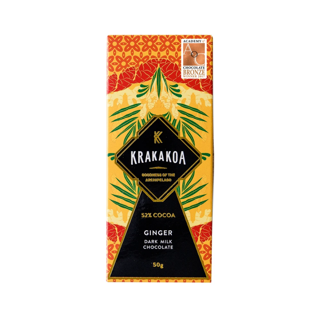 Krakakoa - Chocolate Bar - Ginger Dark Milk Chocolate (50g)