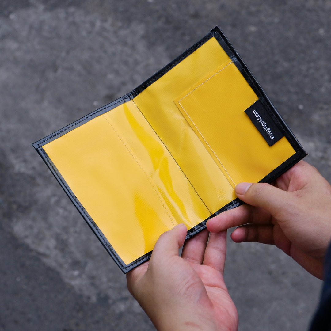 DDSG Upcycled Passport Cover - Black & Yellow