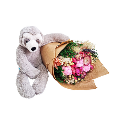 Dried Flowers & Bailey Sloth Combo