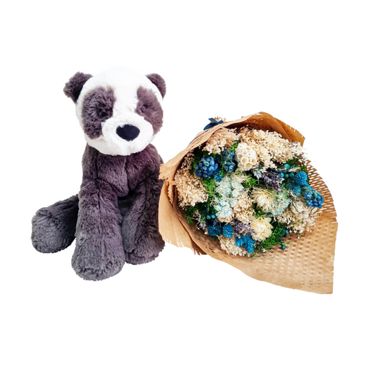 Dried Flowers & Huggady Panda Combo