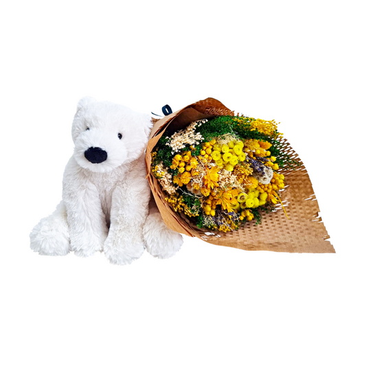 Dried Flowers & Perry Polar Bear Combo