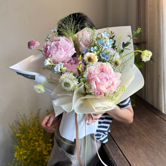 Flower Bouquet - Blush & Sweet Palette [HCMC Only, Next-Day Delivery]