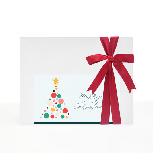 Premium Gift Box Packaging & Card - White Box & Merry Christmas Sticker