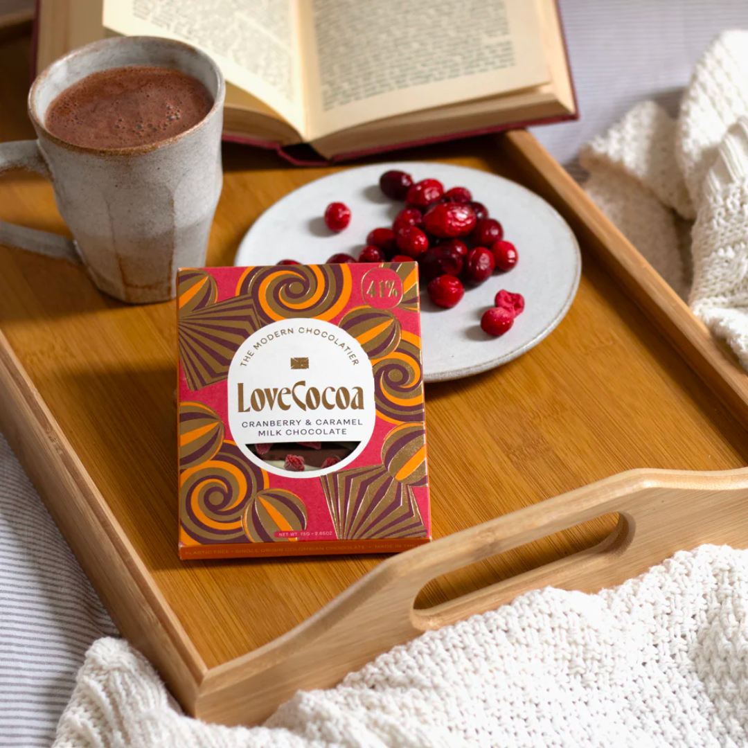 Love Cocoa Chocolate Bar - Cranberry Caramel Festive Milk Chocolate