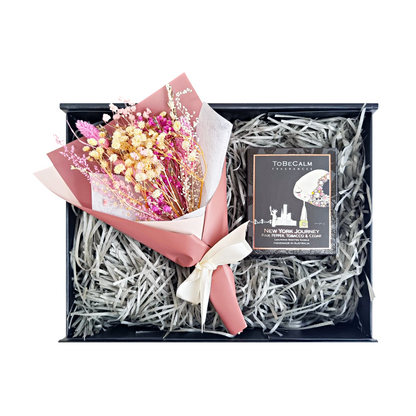 Mini Bouquet & Journey Candle Combo (Black)