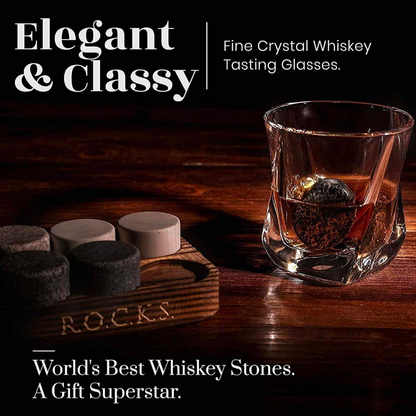 The Connoisseur’s Set with 2 Whiskey Crystal Twist Glasses