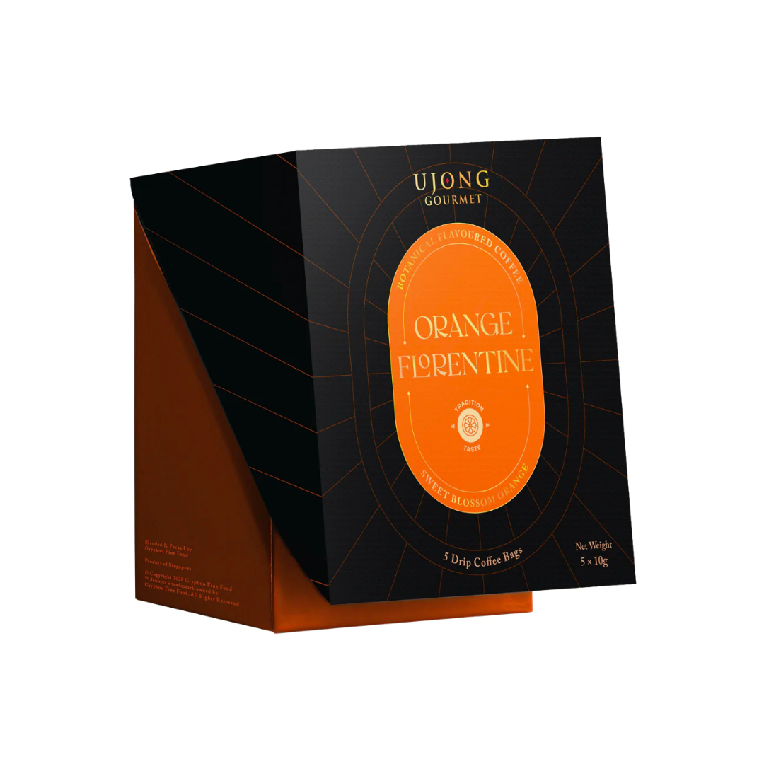 Ujong Gourmet Botanical Flavoured Coffee - Orange Florentine (5 Drip Coffee Bags)