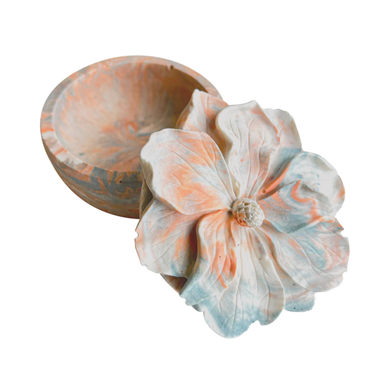 Brambe Magnolia Flower Pot Jewellery Box (Blue & Pink)