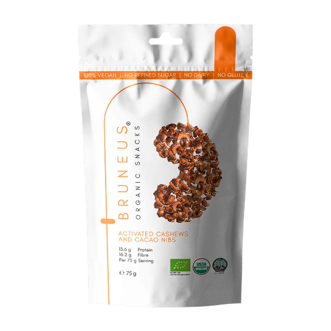 Bruneus Organic Activated Cashews & Cacao Nibs Clusters