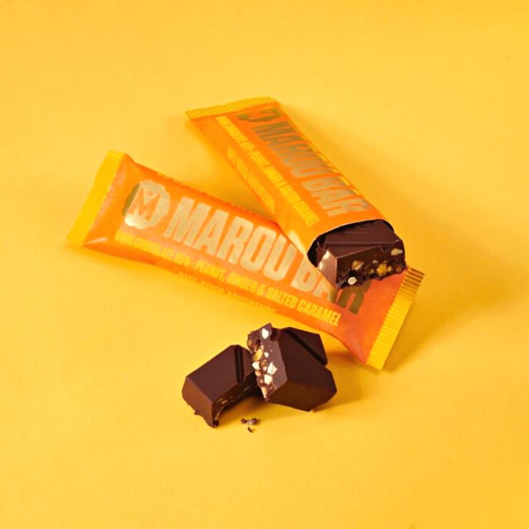 Marou 65% Chocolate Bar w/ Peanuts, Ginger & Salted Caramel (35g)