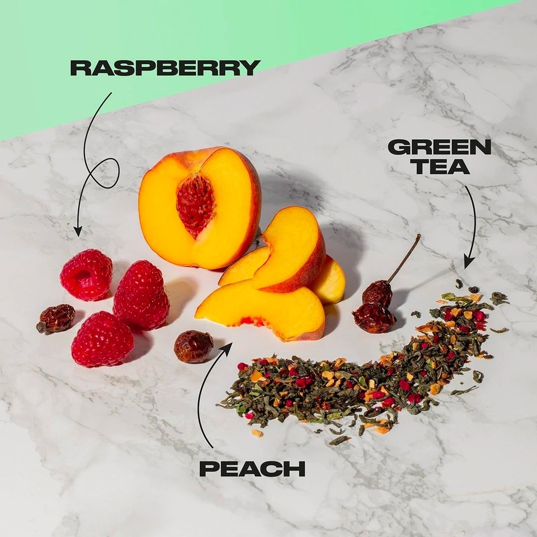 OFFBLAK It's All Peachy Tea (Raspberry & Peach Green Tea, 12 bags)