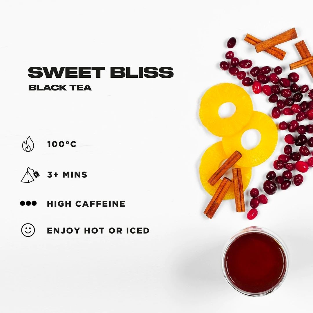 OFFBLAK Sweet Bliss Tea (Cinnamon & Red Bilberry Flavour Black Tea, 12 bags)