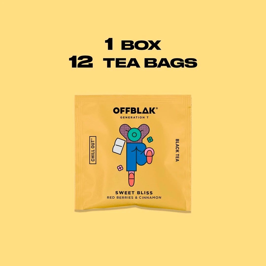 OFFBLAK Sweet Bliss Tea (Cinnamon & Red Bilberry Flavour Black Tea, 12 bags)